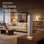 Tower diffuser scenting an open-plan living room, up to 200 cubic meters
