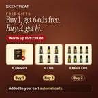 Free gifts: Buy 1 get 6 oils and eBooks, Buy 2 get 14 oils
