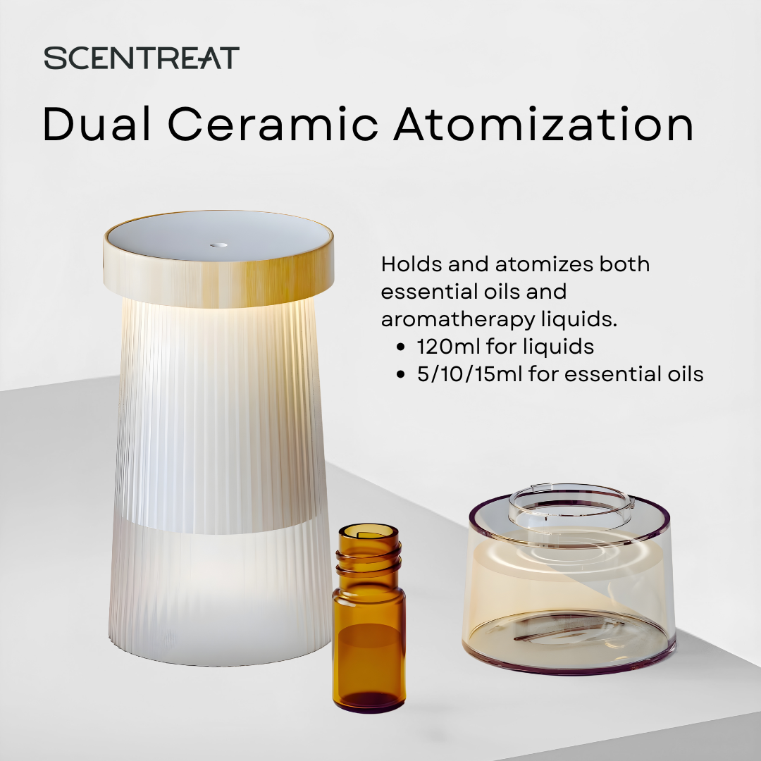 2-in-1 Waterless Ceramic Essential Oil Diffuser & Night Light