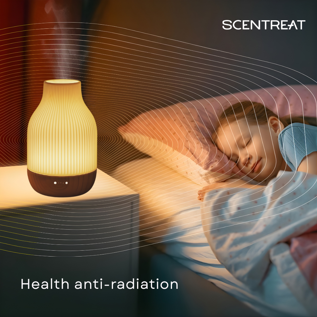 Rubber Wood & Ceramic Ultrasonic Essential Oil Diffuser