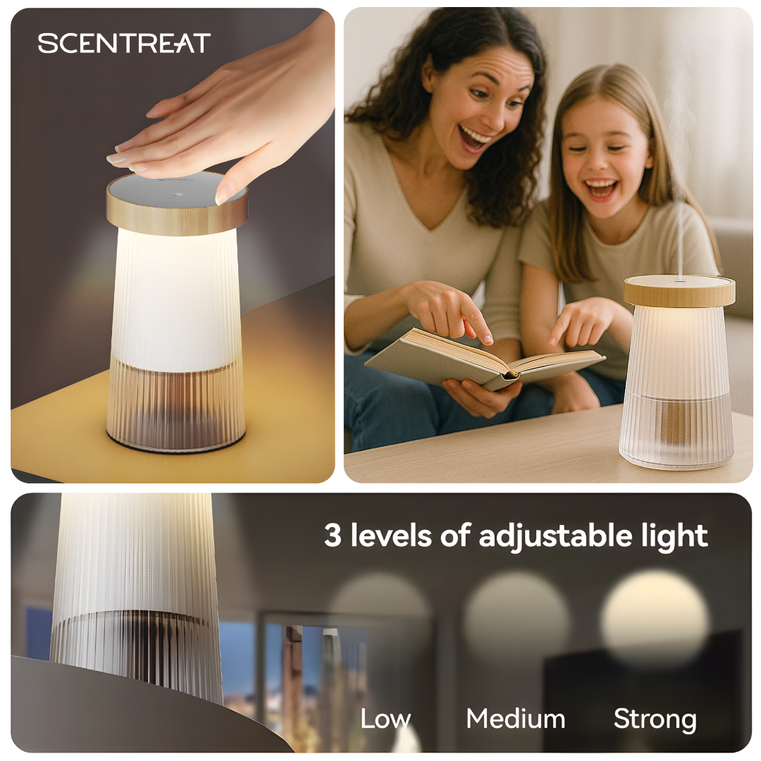 2-in-1 Waterless Ceramic Essential Oil Diffuser & Night Light