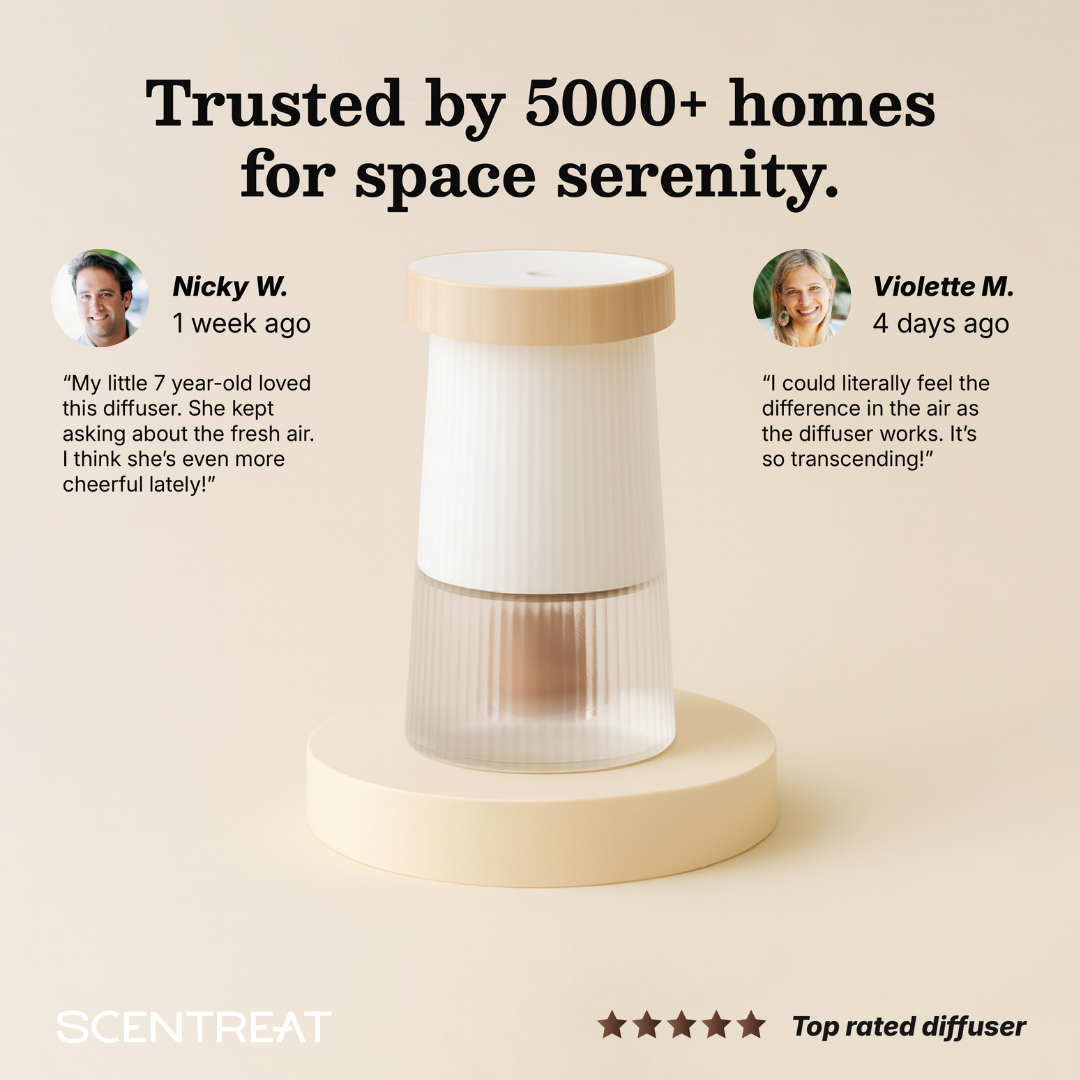 2-in-1 Waterless Ceramic Essential Oil Diffuser & Night Light