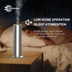 Quiet cold-air diffuser on a bedside table, under 30 dB