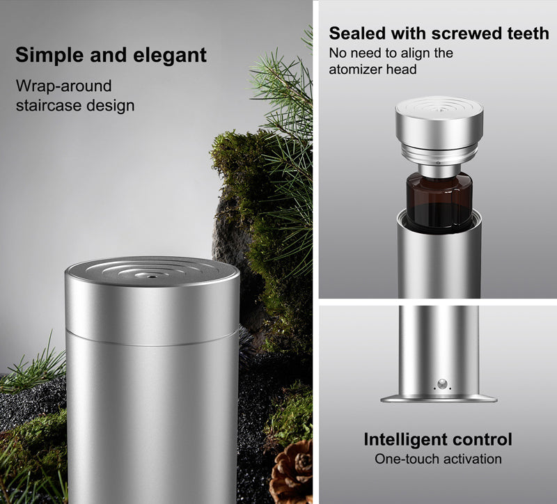 Pillar cold-air diffuser threaded oil bottle and aluminum tower design