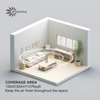 Cold-air diffuser for large rooms covering up to 1,076 sq ft