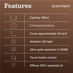 Rubber Wood & Ceramic Ultrasonic Essential Oil Diffuser