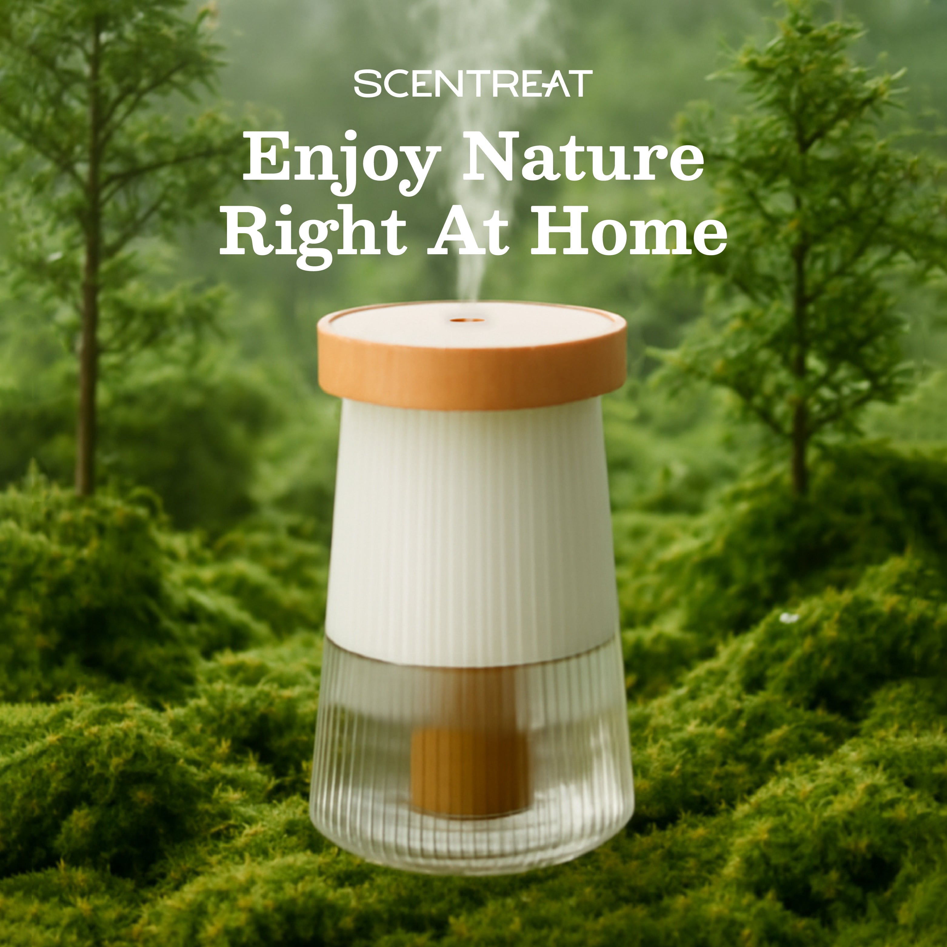 2-in-1 Waterless Ceramic Essential Oil Diffuser & Night Light
