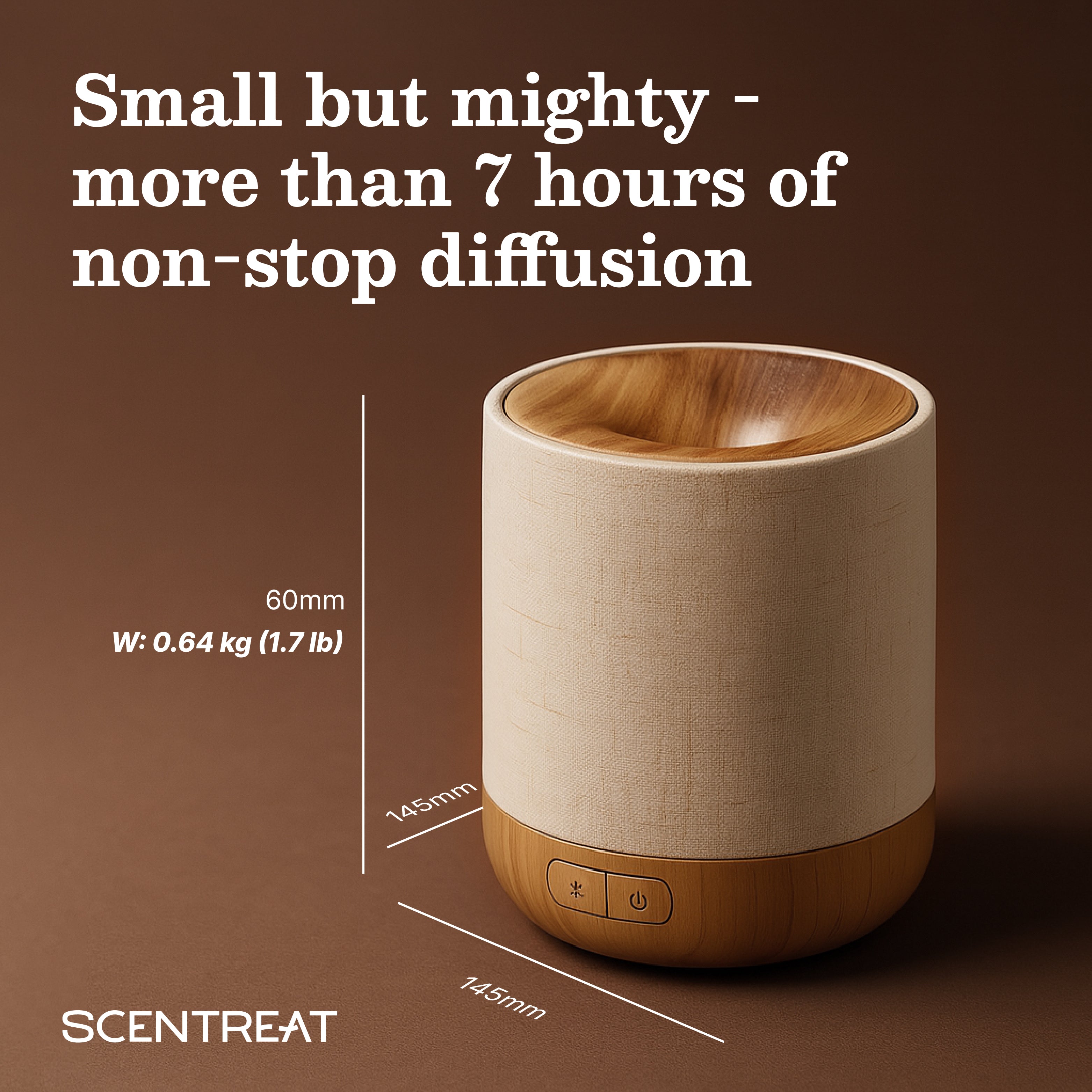 Minimalist Wood Essential Oil Diffuser for Sleep & Wellness – 200ml Ultrasonic