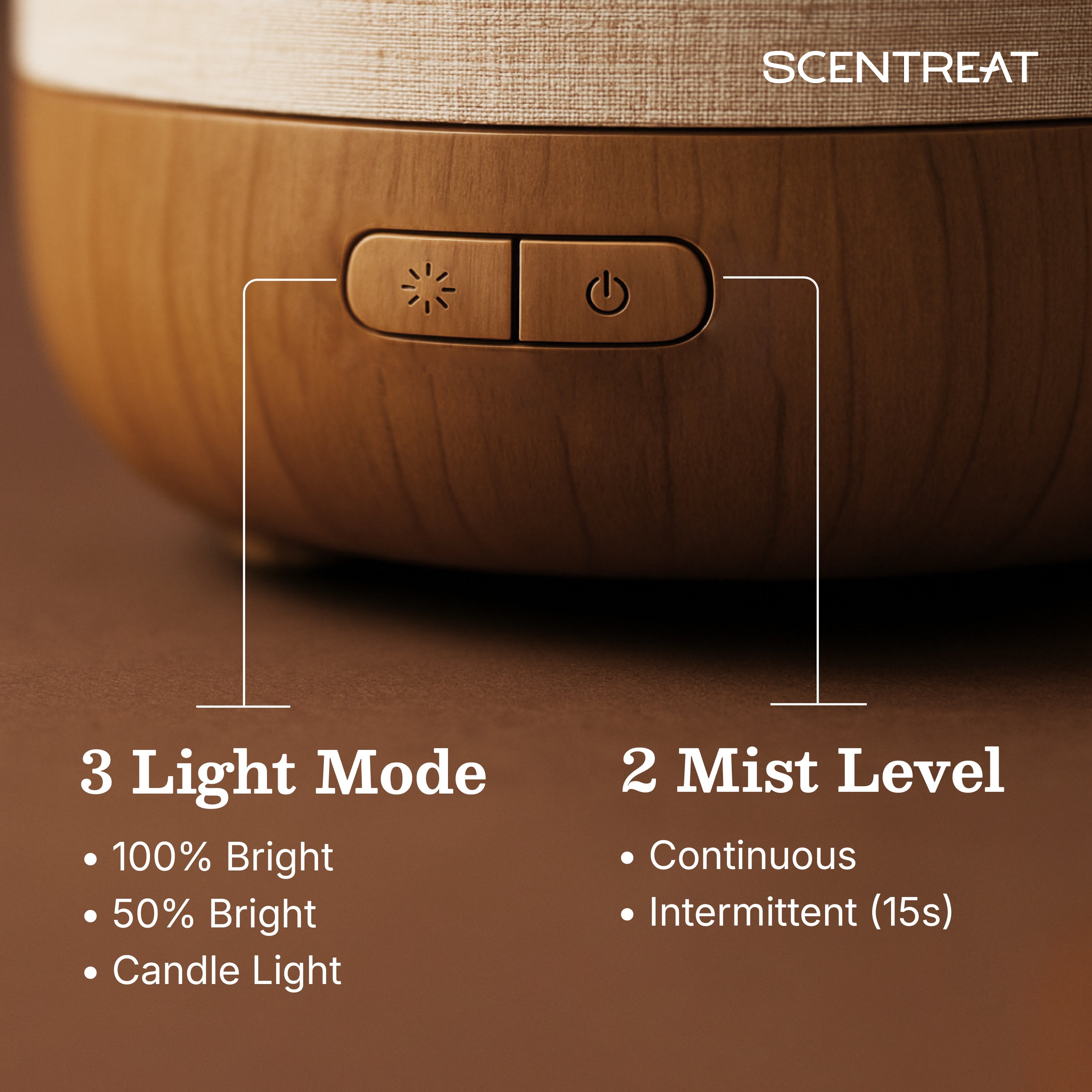 Minimalist Wood Essential Oil Diffuser for Sleep & Wellness – 200ml Ultrasonic