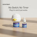 Pet calming diffuser with no switch and no timer, shown with a 48 ml vial