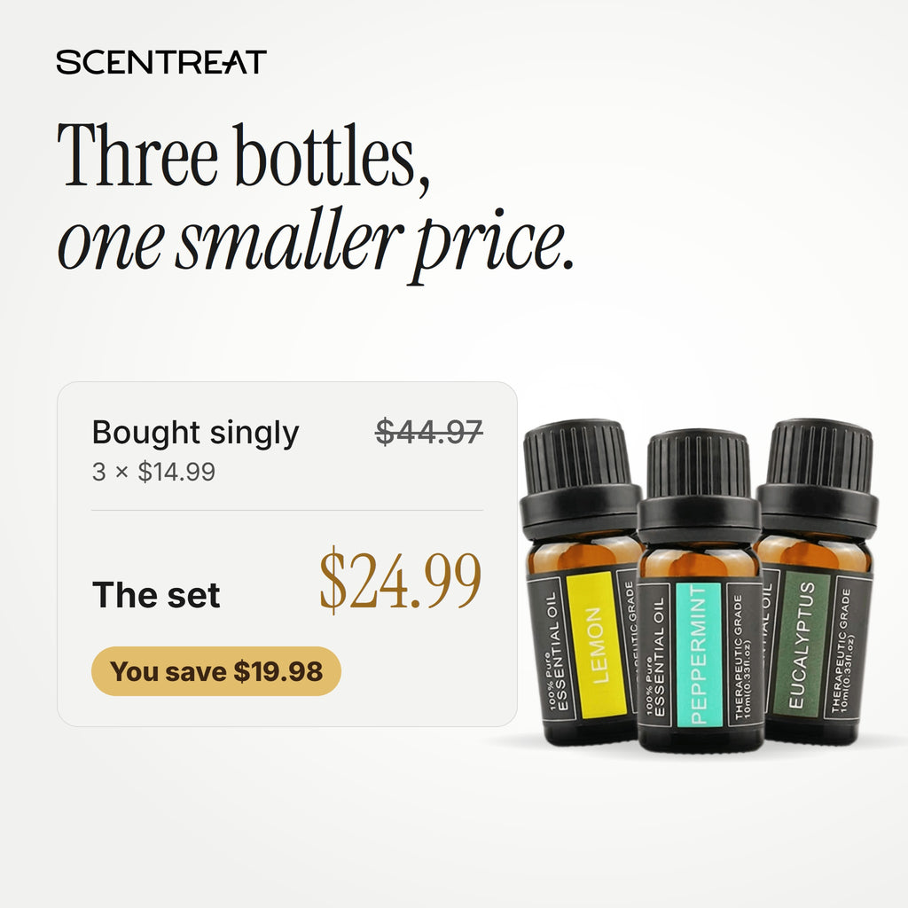 3 Basic Scents essential oil set price compared with three single bottles
