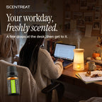 Bergamot essential oil in a diffuser in a cozy room
