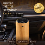 CalmRide car diffuser in a car cup holder, waterless and cordless