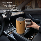 Cordless car diffuser runs up to 60 hours per USB-C charge