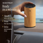 How to use the CalmRide car diffuser: attach oil, press, drive