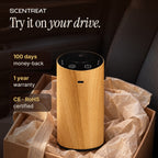 CalmRide car diffuser 100-day money-back guarantee and 1-year warranty