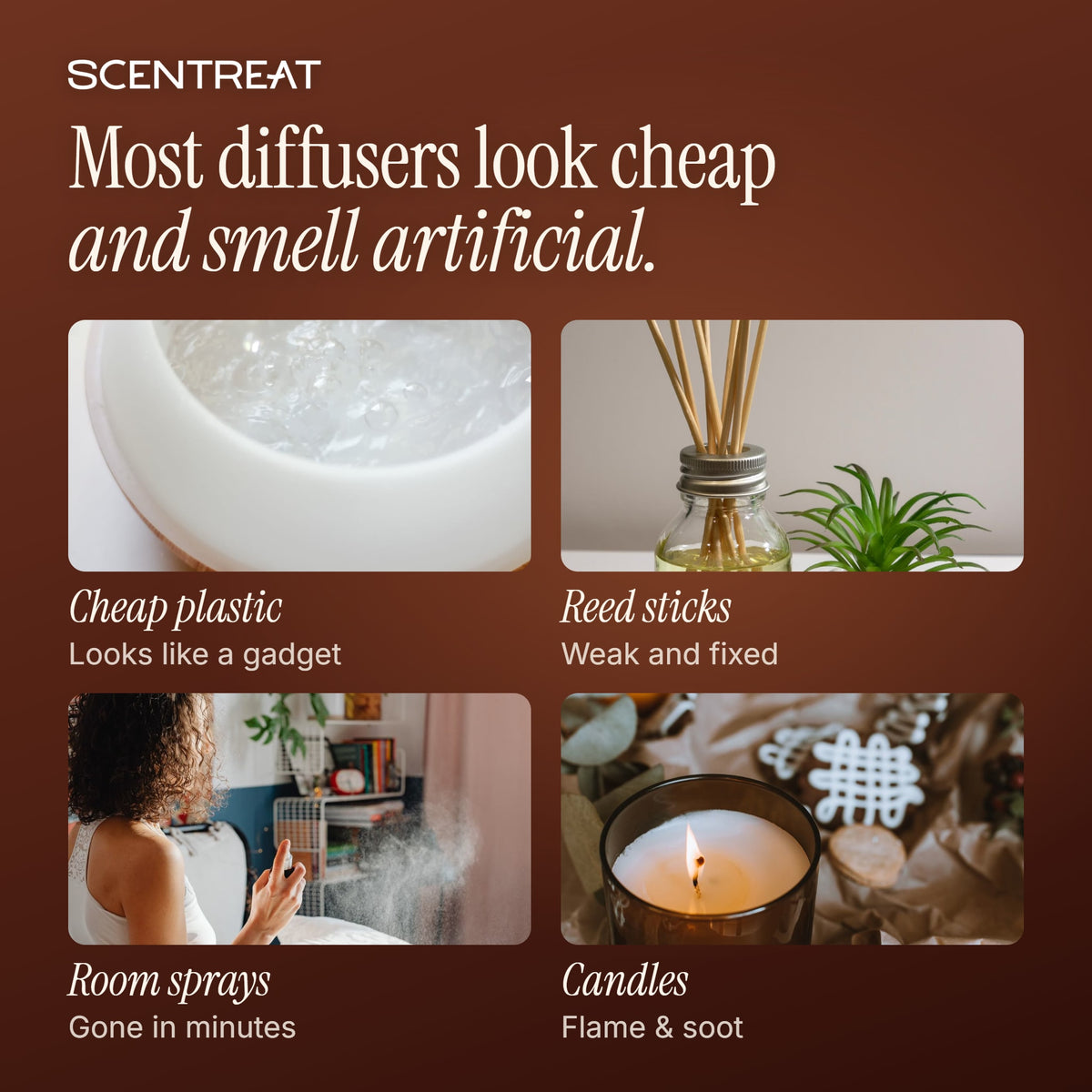Ceramic diffuser vs cheap plastic diffusers, reed sticks, room sprays and candles