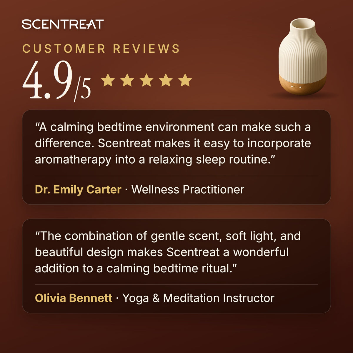 Ceramic essential oil diffuser reviews, 4.9 out of 5 from 86 reviews