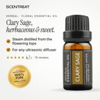 100% pure clary sage essential oil, herbaceous, sweet, slightly floral