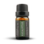 Eucalyptus essential oil, 100% pure, 10 ml amber glass bottle