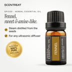 100% pure fennel essential oil, sweet, anise-like, earthy