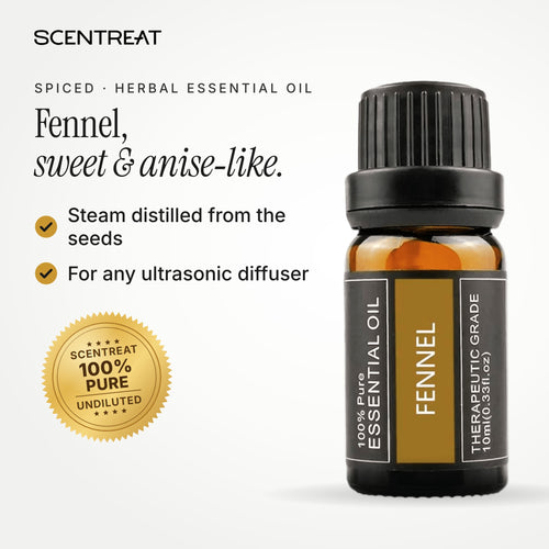 100% pure fennel essential oil, sweet, anise-like, earthy