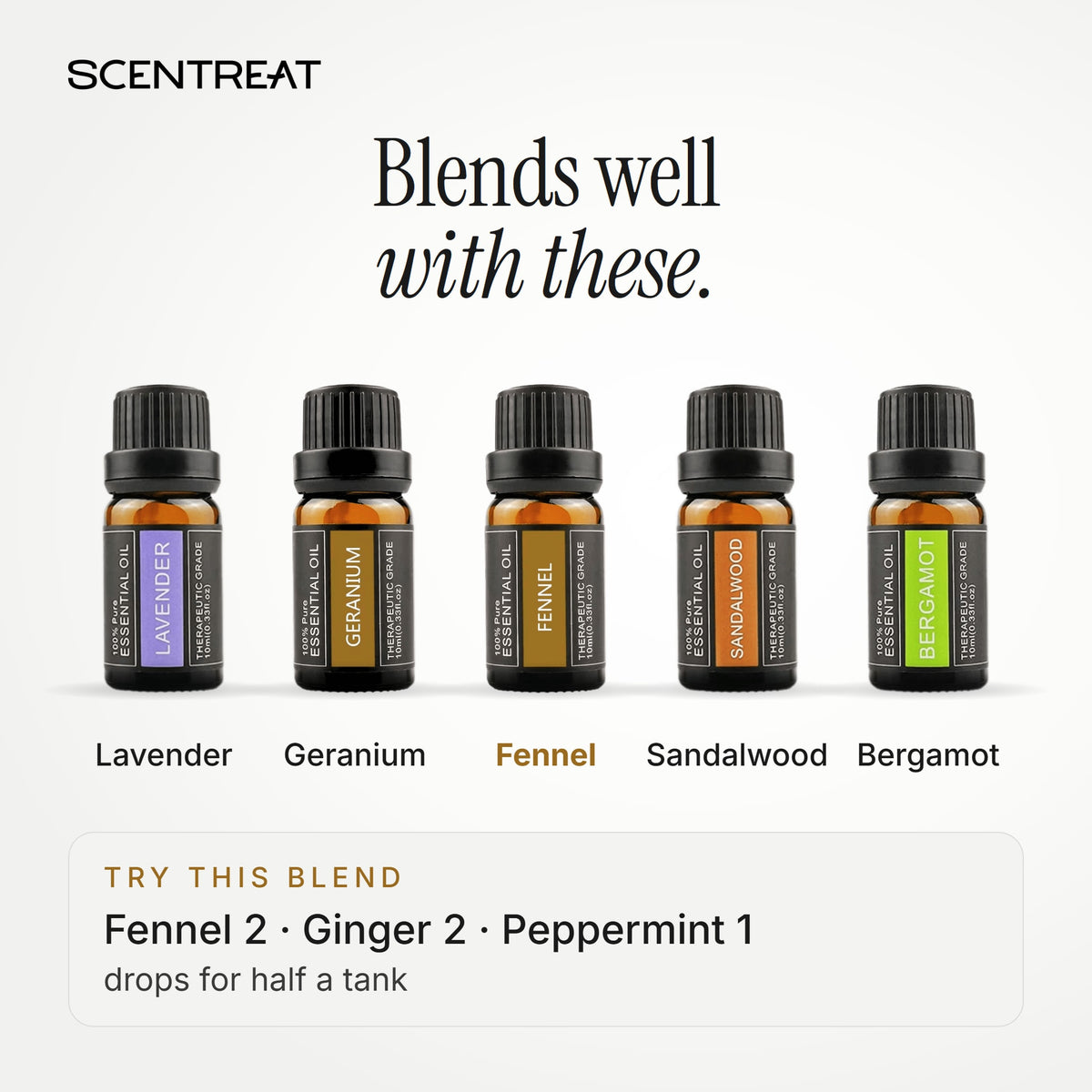 Fennel essential oil blends well with Lavender, Geranium, Sandalwood