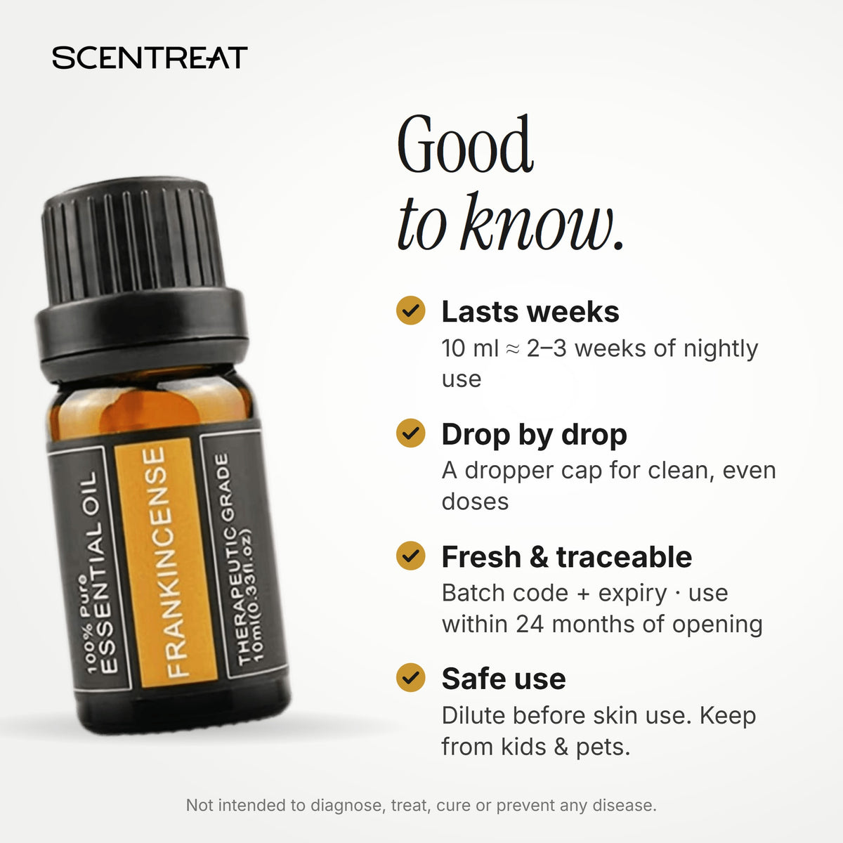 Frankincense essential oil storage and safe use