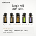 Juniper Berry essential oil blends well with Cypress, Cedarwood, Bergamot