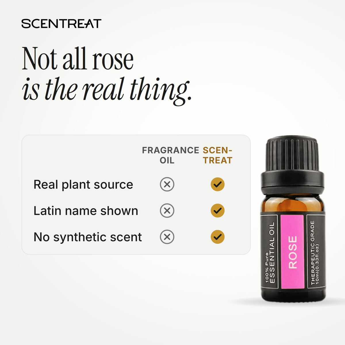 Pure rose essential oil vs synthetic fragrance oil