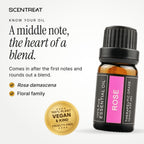 Rose essential oil (Rosa damascena), a middle note