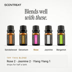 Rose essential oil blends well with Sandalwood, Geranium, Jasmine
