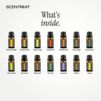What's inside the Signature Ritual kit: Sweet Orange, Frankincense, Ylang Ylang, Grapefruit, Sandalwood, Clary Sage, Eucalyptus, Chamomile, Geranium, Marjoram, Tea Tree, Lavender, Vetiver, Lemon