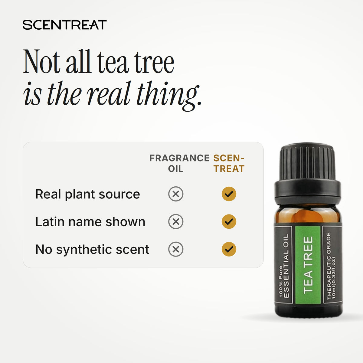 Pure tea tree essential oil vs synthetic fragrance oil