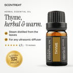 100% pure thyme essential oil, herbal, warm, slightly spicy