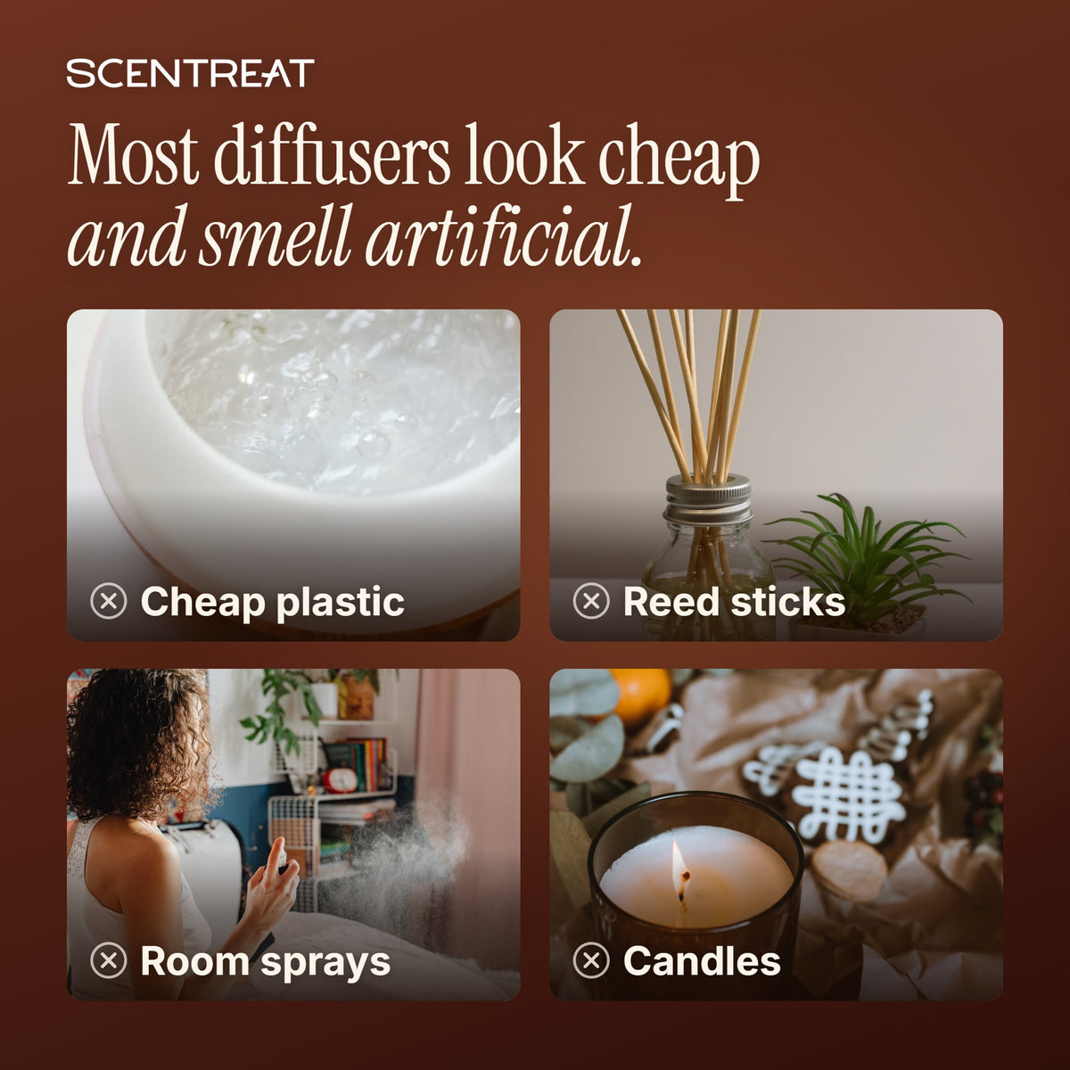 Wood diffuser vs cheap plastic diffusers, reed sticks, room sprays and candles
