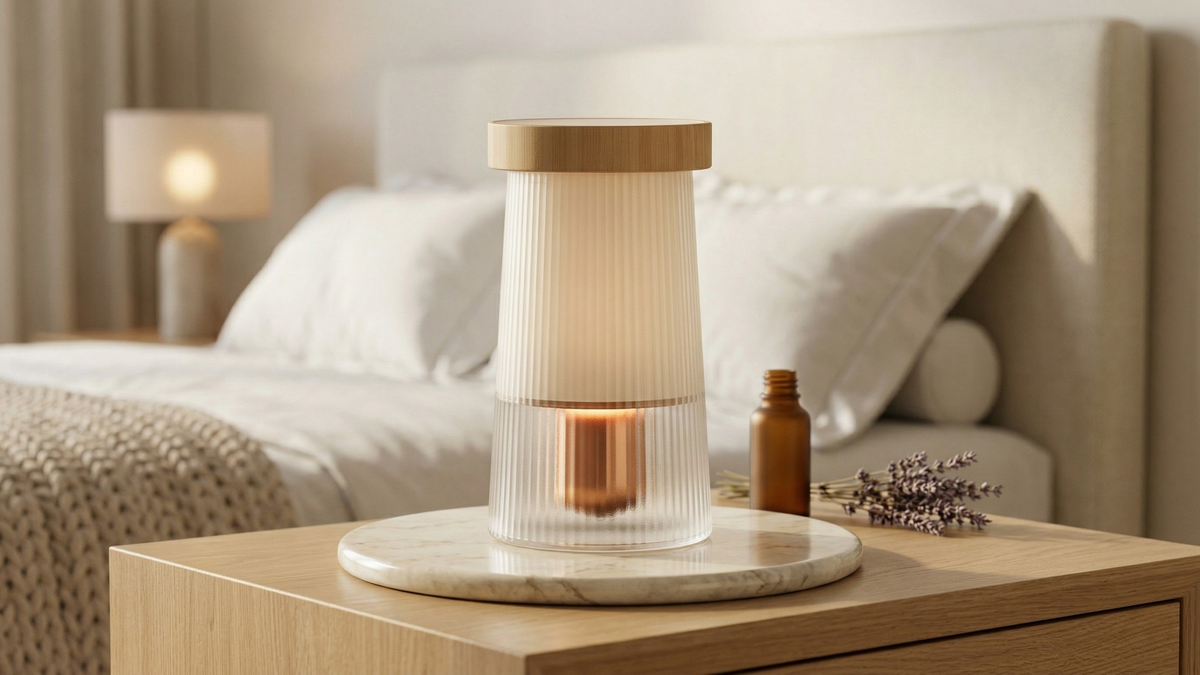 SCENTREAT 2-in-1 waterless ceramic essential oil diffuser night light